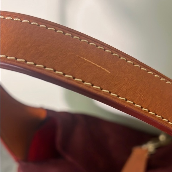 Dooney & Bourke Burgundy Fall Suede Leather Women's Bag and Matching Wallet Set - Picture 4 of 14